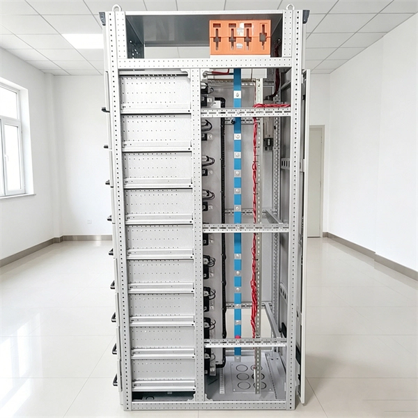 Cable trays installed on vertical walls